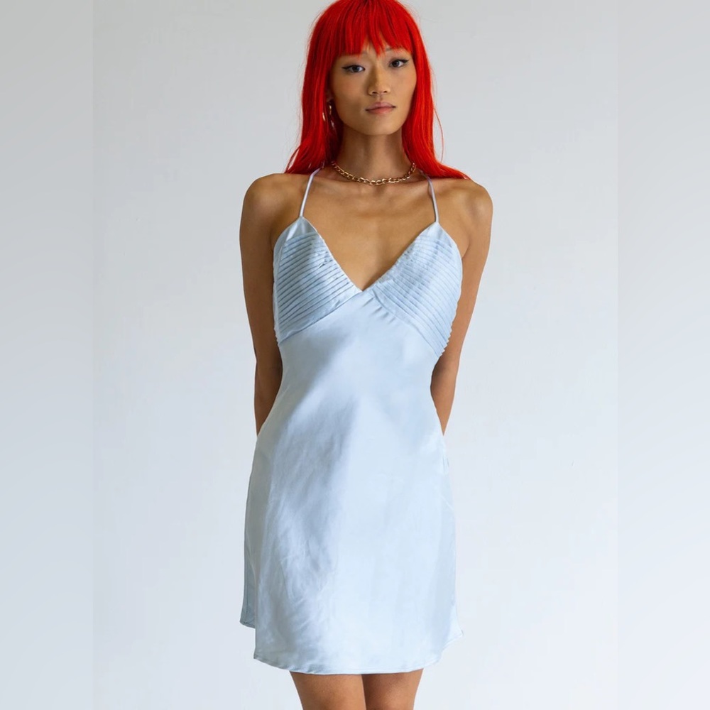 Princess Polly Blue Silk Minidress